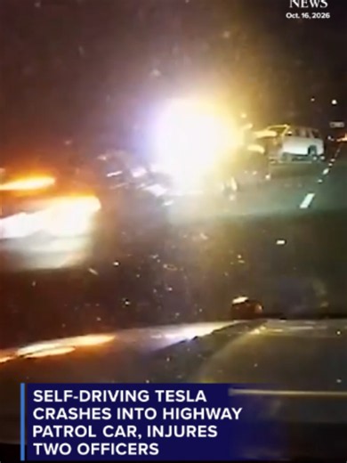 A self-driving Tesla crashed into a California highway patrol vehicle, seriously injuring two officers inside. According to the officers, the driver said he was asleep at the time and using the car’s driver-assistance technology.