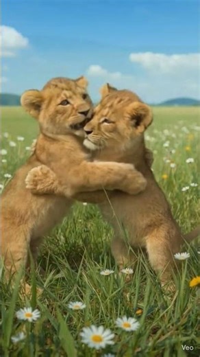 Cutest Lion Cubs Play Fight Ever 🥰 #wildlifeentertainment #animallife #lioncub