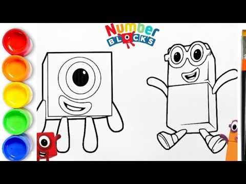How To Draw NUMBERBLOCKS 1 2 - NUMBERBLOCKS ONE TWO COLORING | Numberblocks 1 2