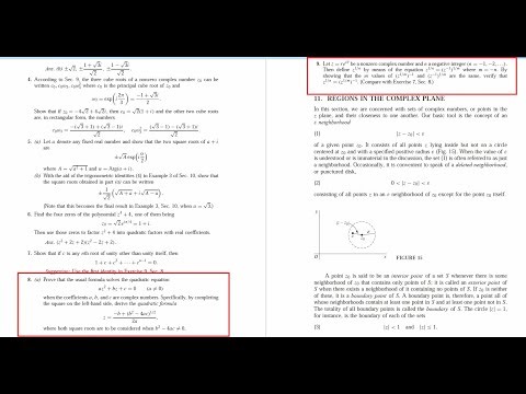 Complex Variables and Applications (8E) - Brown/Churchill Ex 8.7, 10.8, 10.9: Arguments, Roots