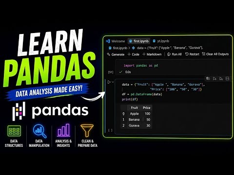 LEARN PANDAS FROM BASIC | IMPORTING PANDAS AND DATA FRAME #youtube #panda #python