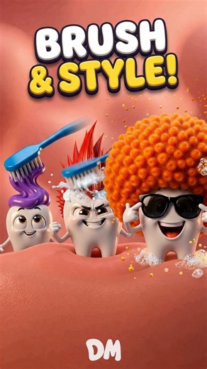 Brushing teeth is fun for your little teeth