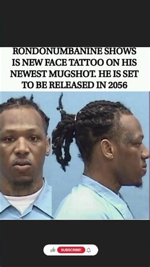 🚨RondoNumbaNine shows off a new face tattoo in his latest mugshot 😳🖊️ #trending #global