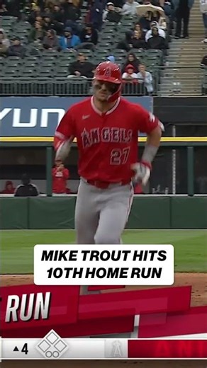 Mike Trout hits his 10th HR 💪 #miketrout #angels #homerun #goat