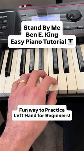 Stand by Me - Ben E. King easy piano tutorial! Learn the bass line from stand by me on piano. This is a great song for beginners to learn to practice playing left hand on piano. This song was also sampled for Sean Kingston in Beautiful girls. #pianotutorial #easypiano #beginnerpiano #standbyme #piano