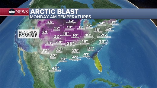 WINTER STORM WATCH: We're watching the weather map as a major arctic blast is impacting the central and eastern U.S. https://abcnews.link/dEGj5bR | ABC News