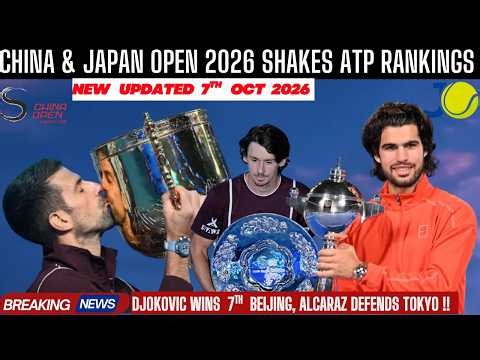 NEW ATP RANKINGS SHOCK! Djokovic MAKES HISTORY in China | Alcaraz Defends Tokyo 2026 !