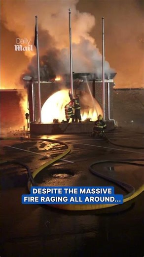 Firefighters save American flag from burning building