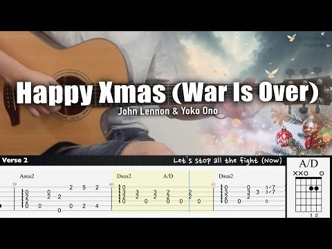 Happy Xmas (War Is Over) - John Lennon & Yoko Ono | Fingerstyle Guitar | TAB + Chords + Lyrics