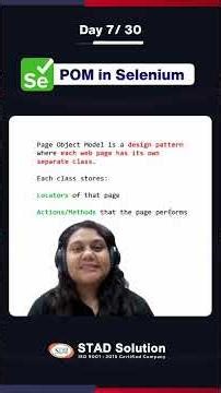 Selenium Day 7 | Page Object Model (POM) in Selenium #shorts