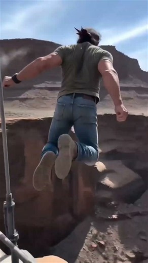 Rambo didn't even think twice.. he ran straight off the bridge 😱🔥