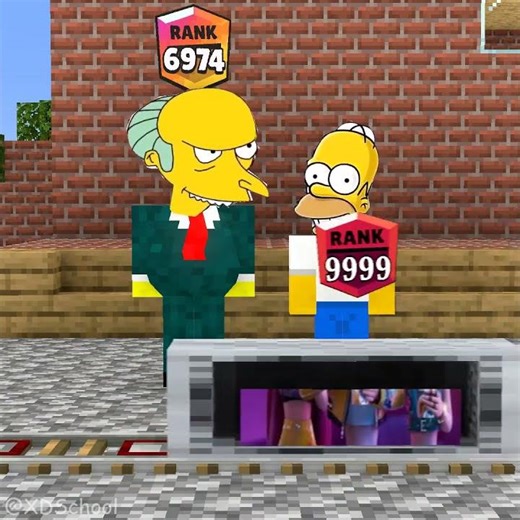 Homer Simpson and Mr. Burns in the challenge "Guess the Character in the Box!"