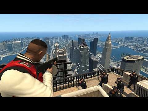GTA 4 TBOGT - Rotterdam Tower Police Shootout + Six Star Escape