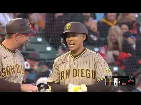 Sung-Mun Song's first MLB hit is a go-ahead two-run double! | MLB Highlights
