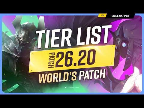 NEW TIER LIST for PATCH 26.20 - WORLDS PATCH! - League of Legends