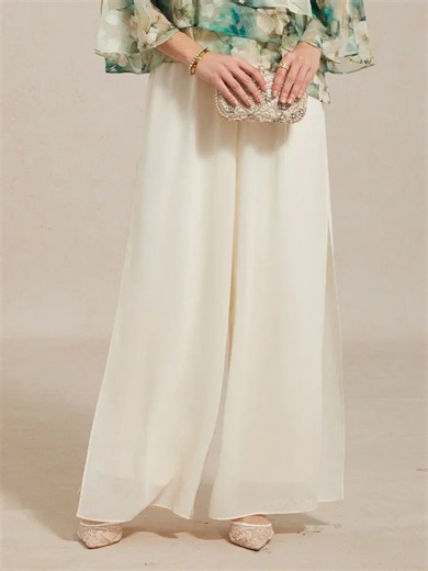 Ivorelle | Chiffon Split Leg Pants