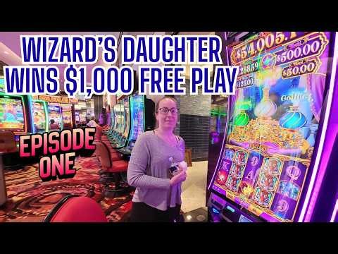 Wizard's Daughter Wins $1,000 in Free Play (Episode 1) #freeplay #bigwin #slots