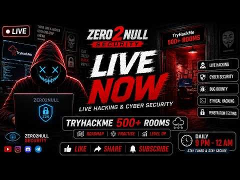 LIVE Hacking Class – From Basics to Advance! 🔥 Ethical Hacking Classes Road to 500+ Rooms