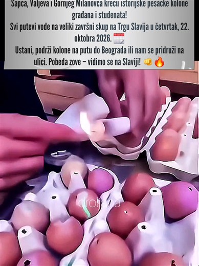 ⚠️ SRBIJA NA NOGAMA: KREĆEMO PEŠKE ZA BEOGRAD! 🇷🇸✊ Ovo više nije stvar politike – ovo je stvar našeg dostojanstva, naše mladosti i naše budućnosti! Studenti i građani iz cele zemlje doneli su odluku: vreme je da se prebrojimo i pokažemo kolika je snaga zajedništva. Iz svih krajeva Srbije kreću PEŠAČKE KOLONE koje se spajaju u prestonici. Nemoj da sediš kod kuće i čekaš da neko drugi promeni tvoj život. Obuj patike, ponesi energiju i budi deo istorijske šetnje! 📌 GLAVNE RUTE I POLASCI: • ISTOK