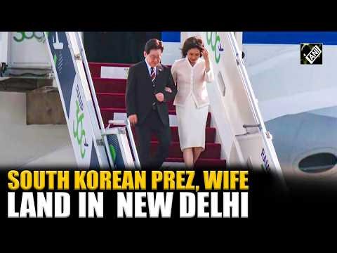 South Korean President Lee Jae Myung and First Lady arrive in Delhi on official visit