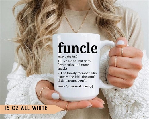 Personalized Funcle Definition Mug, Funny Uncle Gift With Kids Names - Etsy
