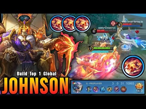 100% Unstoppable!! MVP 14.0 Points Johnson NonStop Ganking!! - Build Top 1 Global Johnson ~ MLBB
