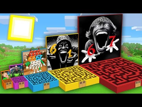WHAT INSIDE this ALL SIZE MAZE SIX SEVEN KID | SIX ONE MEME | OMNIDROID in Minecraft ?
