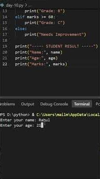 Build Your First Python Project 🚀 | Student Grade Checker | Day 10