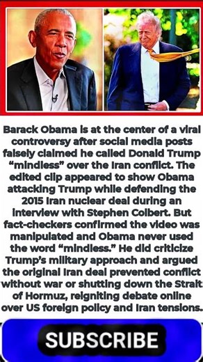 Did Barack Obama Call Trump ‘Mindless’ Over Iran War?