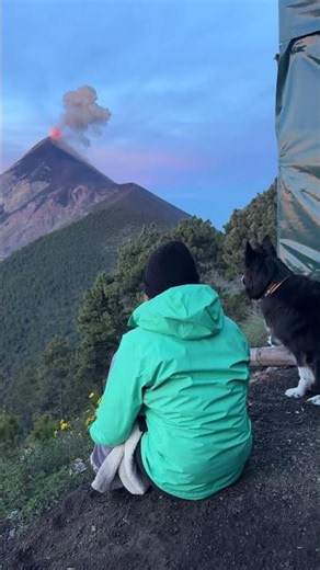 Watching a Volcano Erupt With My Dog || ViralHog