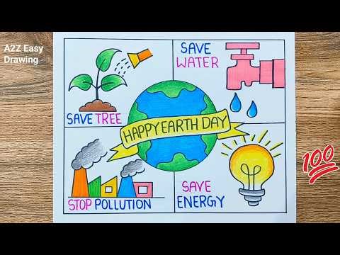 Earth Day Drawing / Earth Day Poster Drawing / Save Earth Drawing / Save Earth Poster / Save Earth