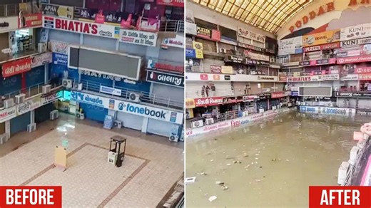 Just 30 Minutes Of Rain Left Surat's Biggest Mobile Market Underwater, Traders Claim Rs 150 Cr Loss - VIDEO