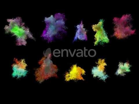 Color Dust Explosions Stock Footage