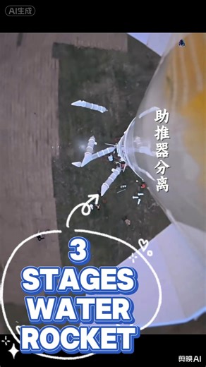 Do you like this 3 stages water rocket? #rcmodel #toys #invention #starship #nasa