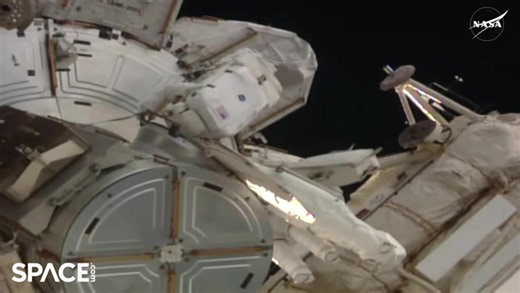 Time-Lapse Of NASA Astronauts Exiting ISS Airlock During Spacewalk