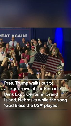 President Trump takes the stage at rally in Grand Island
