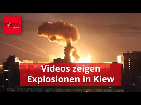 Massiver Angriff auf Kiew, Videos zeigen heftige Explosionen