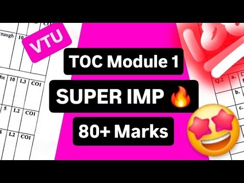 TOC MODULE 1 SUPER IMP 💯🤩 | BCS503 PASSING PACKAGE | MODEL PAPER | 22 Scheme VTU 5th SEM #vtu #cse