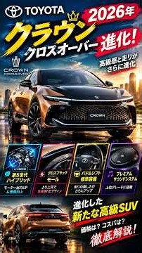 トヨタ クラウンクロスオーバー進化！燃費＆高級感がさらに向上!? #トヨタ #クラウンクロスオーバー #新型クラウン #トヨタクラウン #2026年新型車 #クラウン改良 #ハイブリッド