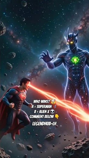 ALIEN X 🆚 SUPERMAN ⚡ WHO WINS? 🤯 #shorts
