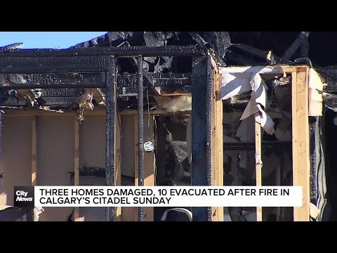 Three homes damaged, 10 evacuated after fire in Calgary's Citadel Sunday