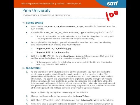 New Perspectives PowerPoint 2019 | Module 1: SAM Project 1a