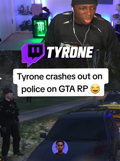 Tyrone crashes out on police on GTA RP 😂 #tyrone #gta #gtarp #fyp #viral @Tyrone