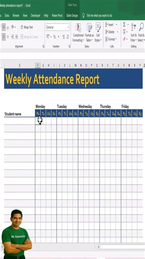 Weekly Attendance Tracker in Seconds, Not Hours #excel #exceltraining #excelforbeginners