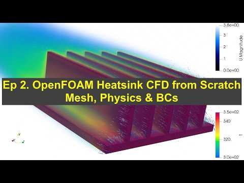 Ep. 2: OpenFOAM Heatsink CFD from Scratch (Mesh, Physics & BCs)
