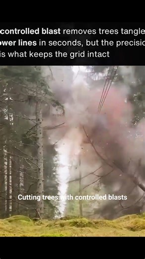 Explosive Tree Clearing Near Power Lines 💥 #shorts