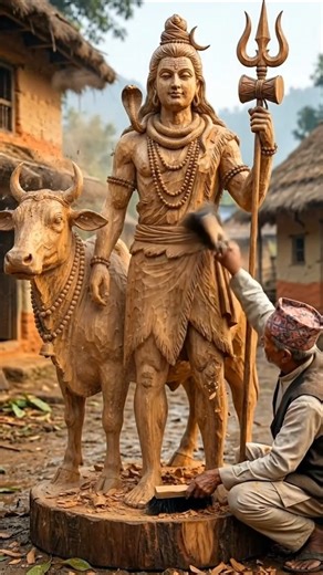 Making of Lord Shiva Wooden Craft | Real Village Handicraft #mahadev #lordshiva #handicraft #ai