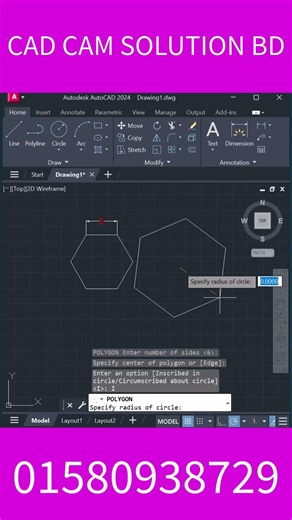 How to Use POLYGON Shortcut in AutoCAD #mechanicaldesign #3ddesign #cad #cadsoftware #autocad