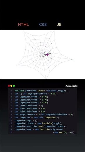 Realistic Spider using HTML, CSS and JavaScript