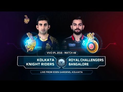 IPL 2016 : RCB VS KKR , 48 MATCH HIGHLIGHTS | 🥶VIRAT KHOLI VS 🥵 GAUTAM GAMBHIR